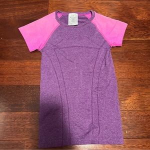 Purple and pink ivivva short sleeve tee shirt